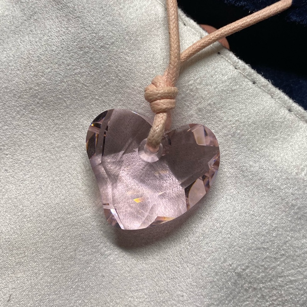 Swarovski pink  heart necklace.